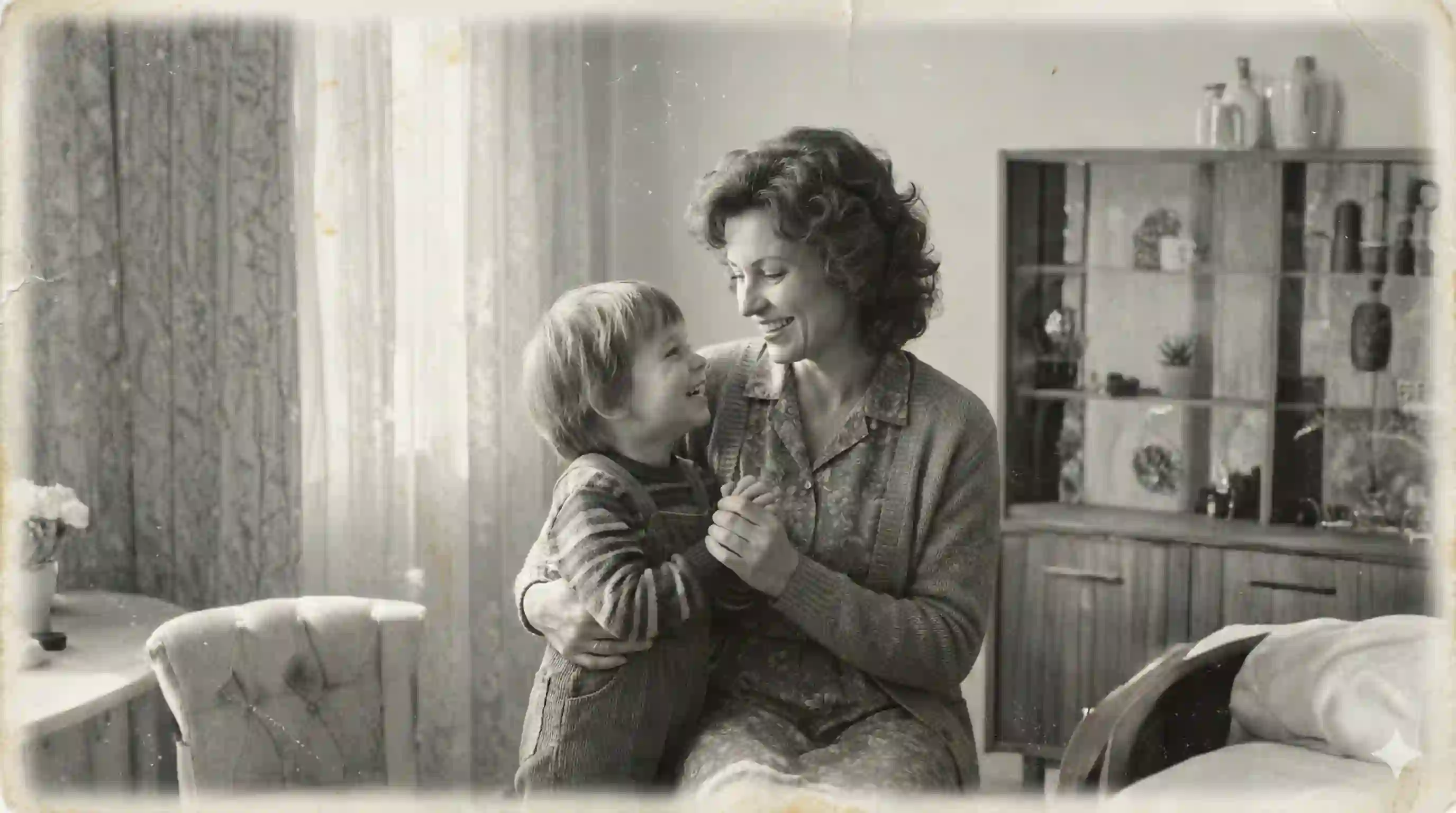 Stare zdjęcie mamy w domu